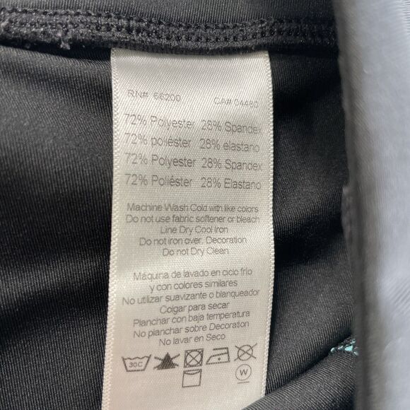 ASICS D1 Leggings Womens XS Athletic Side Pockets Black Green Stripes Activewear - Picture 4 of 11